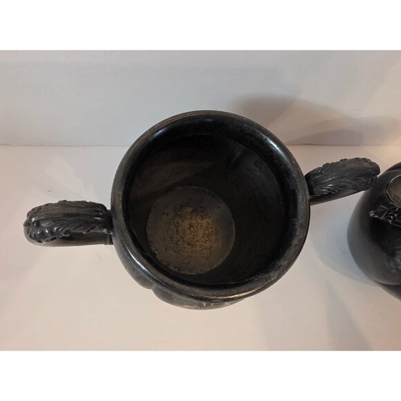 Vintage Forbes Silver Plated Sugar Bowl & Creamer Engraved Floral Ornate Handles - Picture 3 of 14